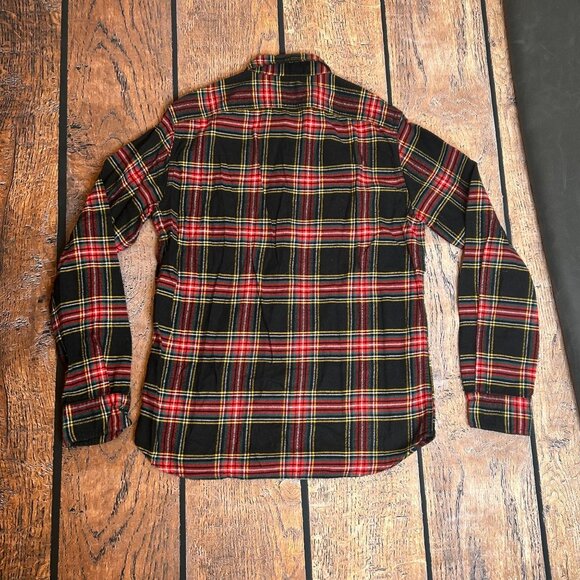 J.Crew Mens M Flannel Plaid Shirt Preppy Fall Rugged Rustic Hiking, Camping Barn - Picture 2 of 5